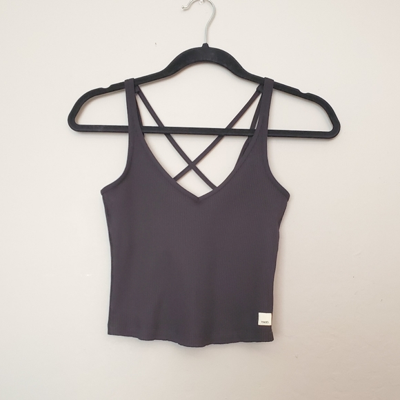 Vuori Rib Crop Tank Black - Picture 5 of 9